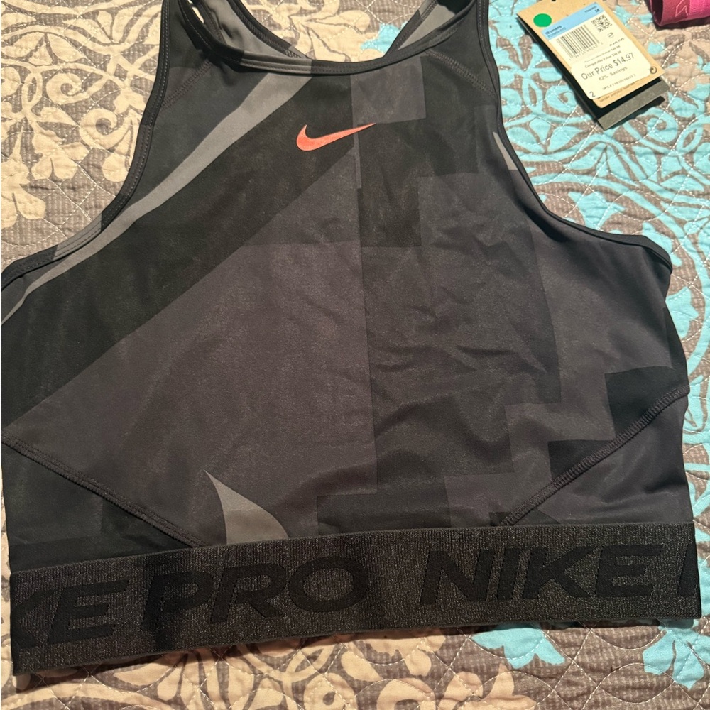 Nike Black and Gray Sports Bra